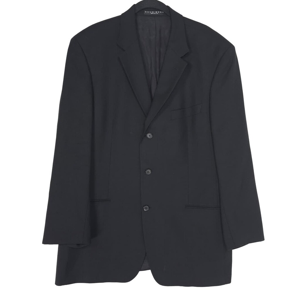 HUGO‎ BOSS Men's Wool Blazer 44R Black Einstein Sigma USA Made Tailored Classic